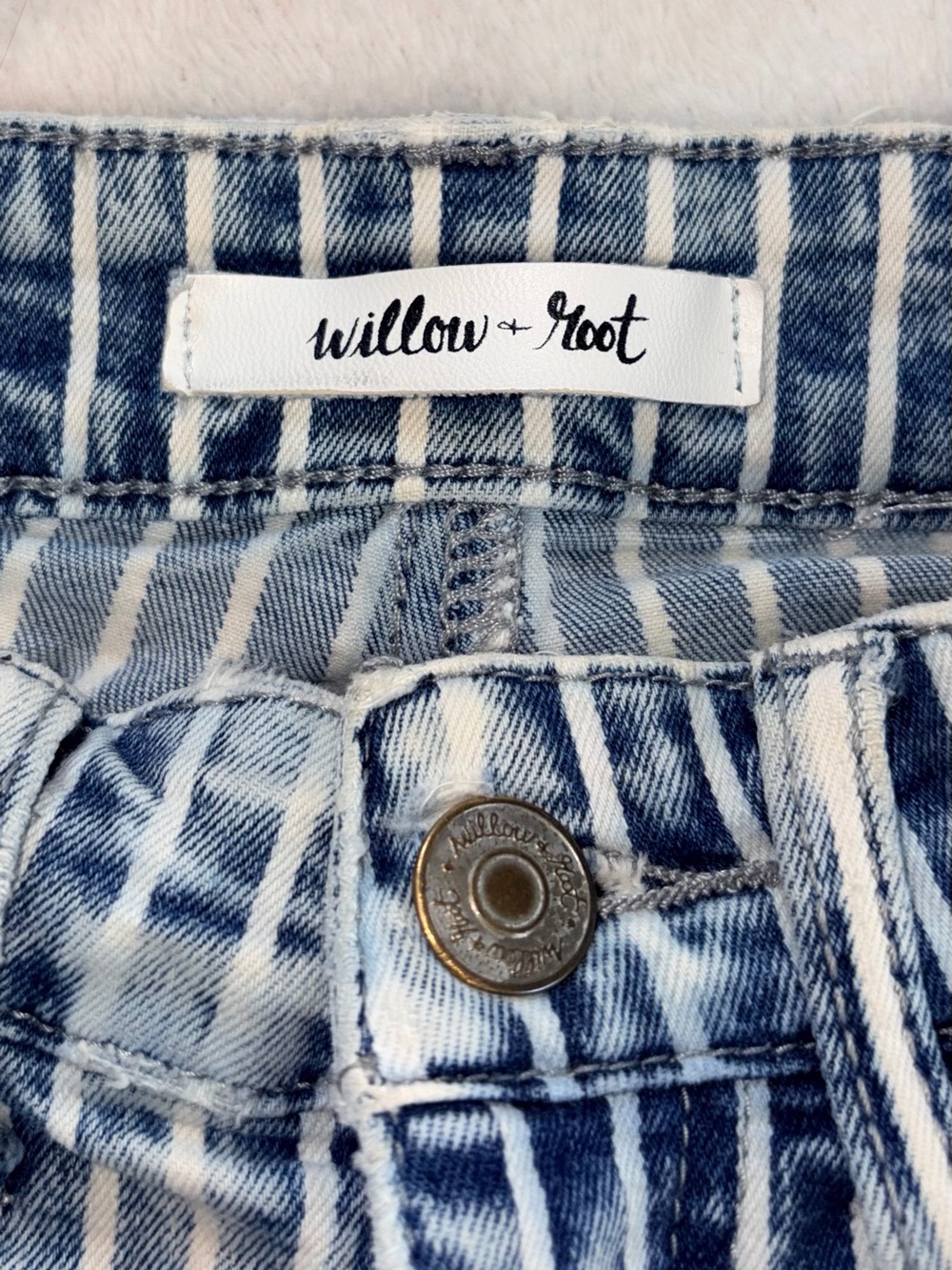 Willow & Root Railroad Striped Boho Pants sz 24 - Picture 3 of 10
